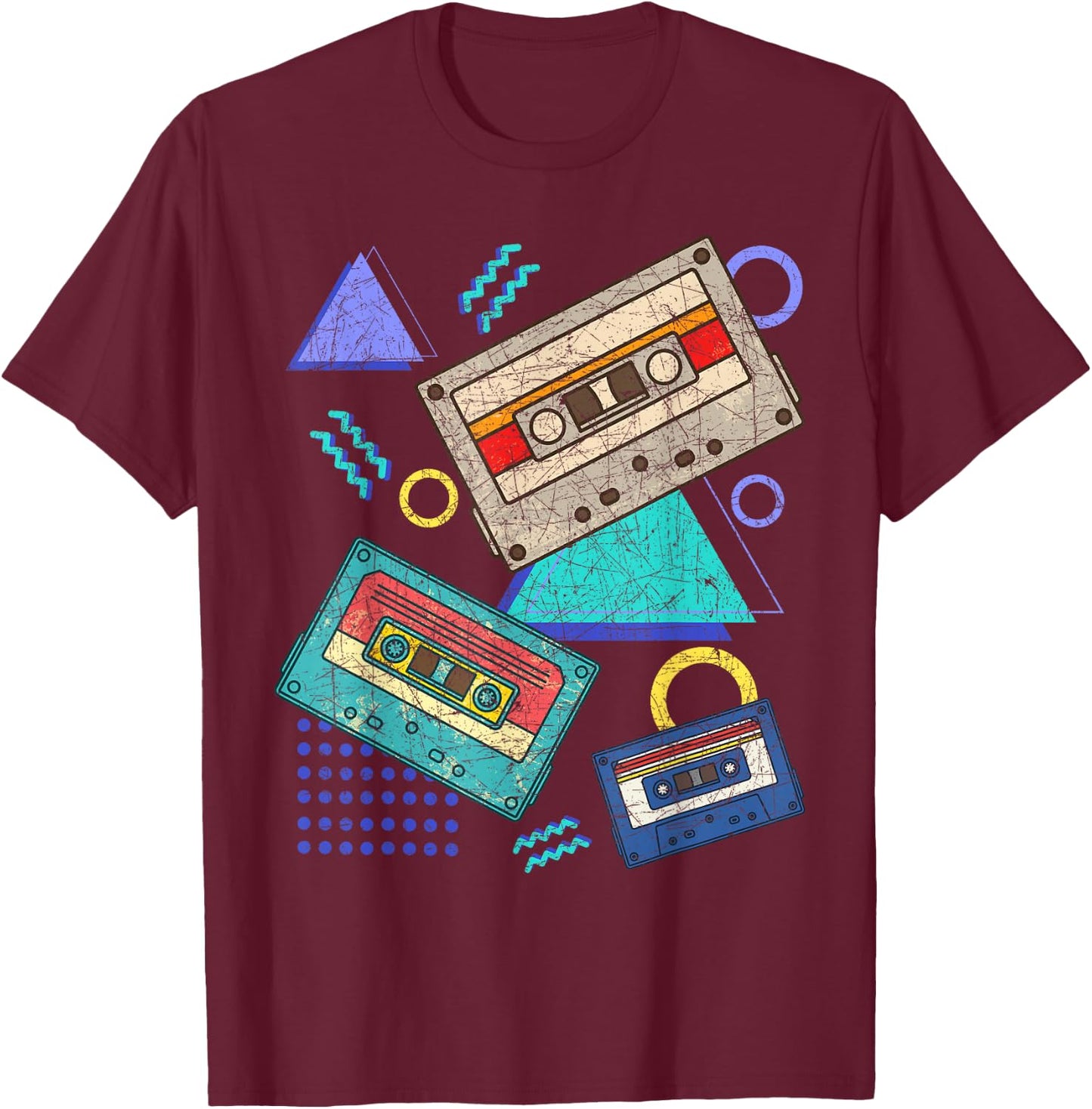 Retro 80s Music Cassette 1980 Theme Party Eighties T-Shirt - T-Shirt | Maroon