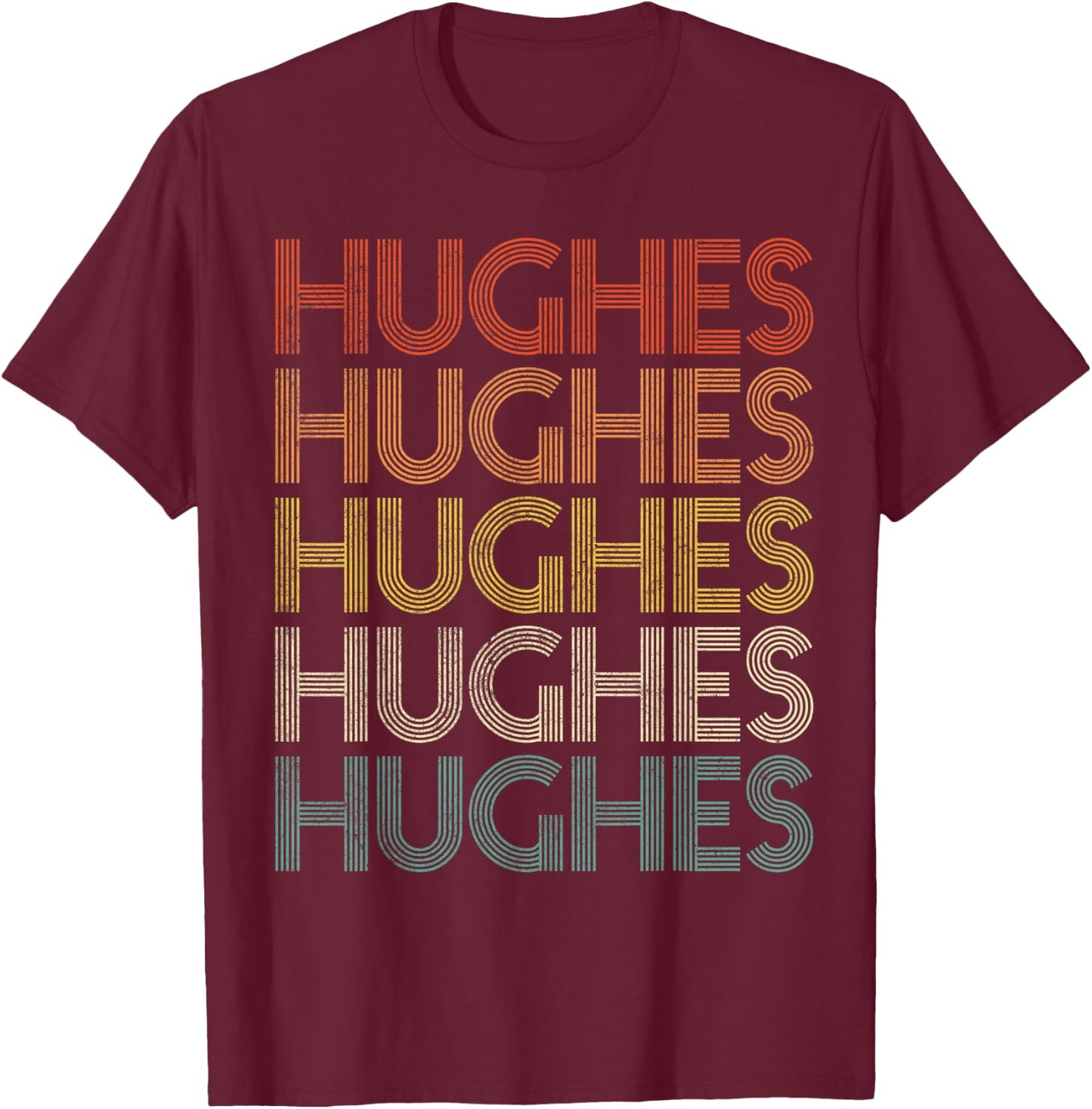 Hughes Vintage Retro T-Shirt - T-Shirt | Maroon