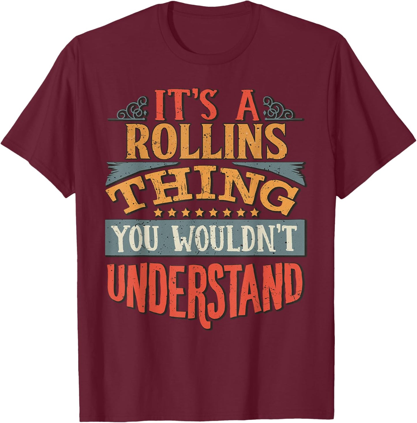 Rollins Name T-Shirt - T-Shirt | Maroon