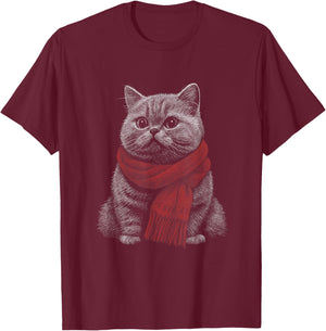 British Shorthair Cat Men Women Kids T-Shirt - T-Shirt | Maroon