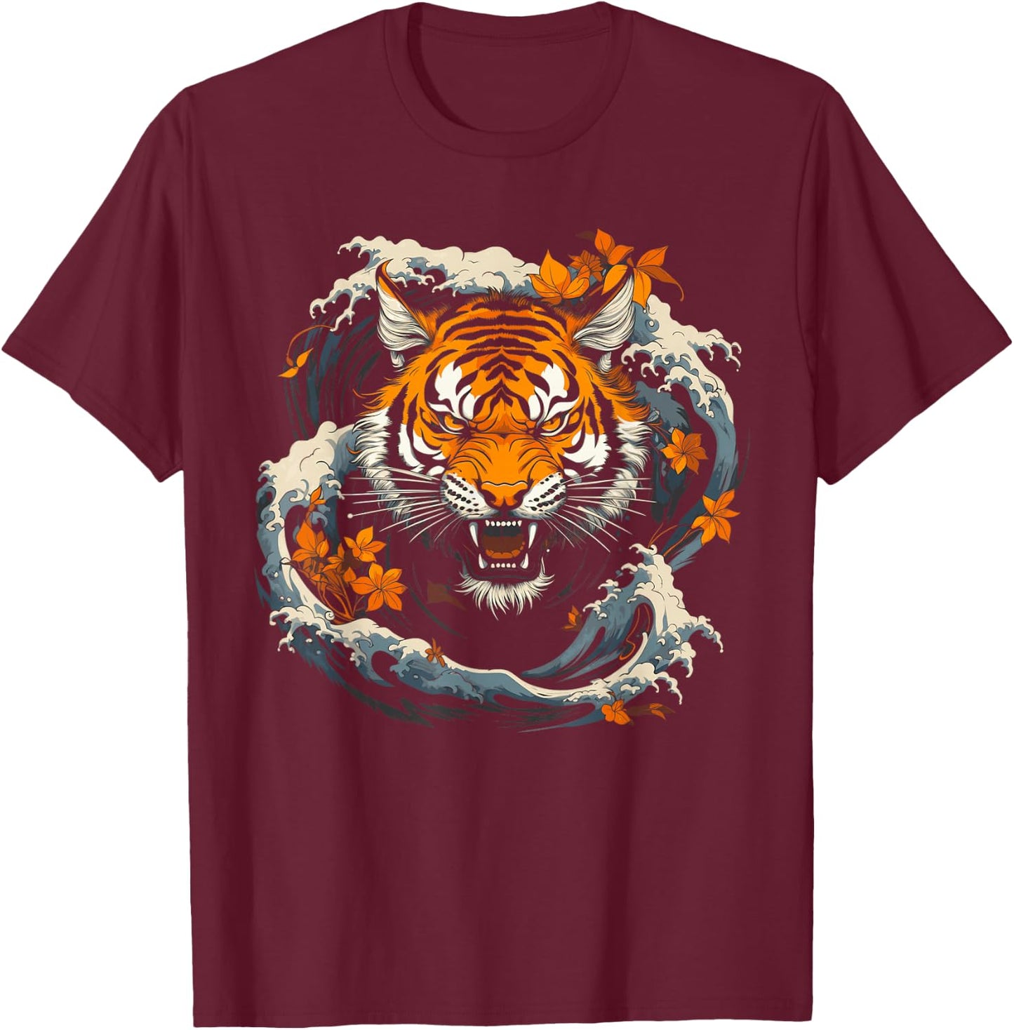 Japanese Tiger Japan T-Shirt - T-Shirt | Maroon