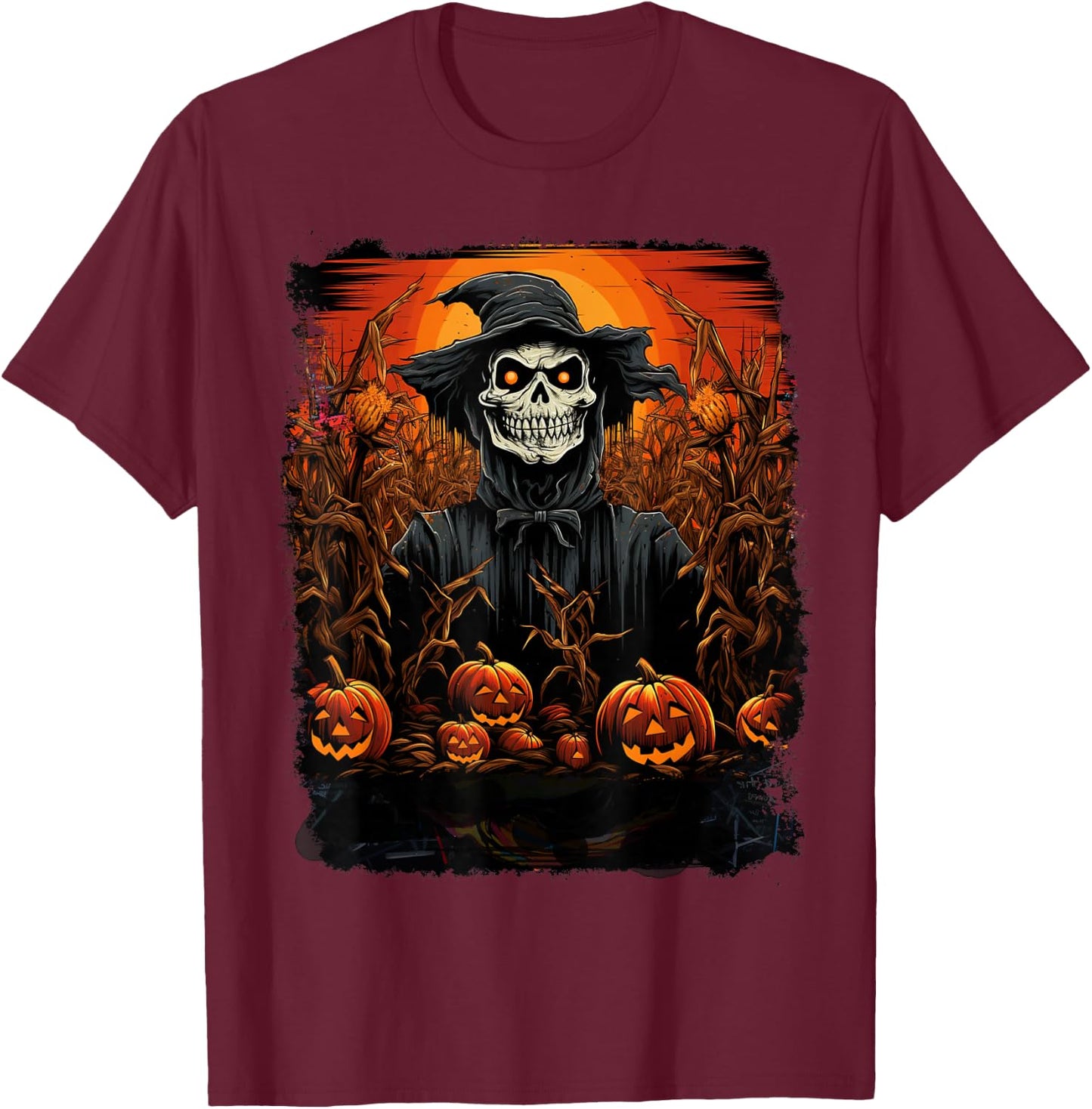Halloween Theme T-Shirt - T-Shirt | Maroon