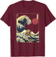 Galapagos Tortoise Kanagawa Wave Funny Surf Animal T-Shirt - T-Shirt | Maroon