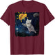 Funny Cat Astronaut and Taco in Space Mexican Food T-Shirt - T-Shirt | Maroon