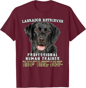 Labrador Retriever Black Lab Professional Human Trainer T-Shirt - T-Shirt | Maroon