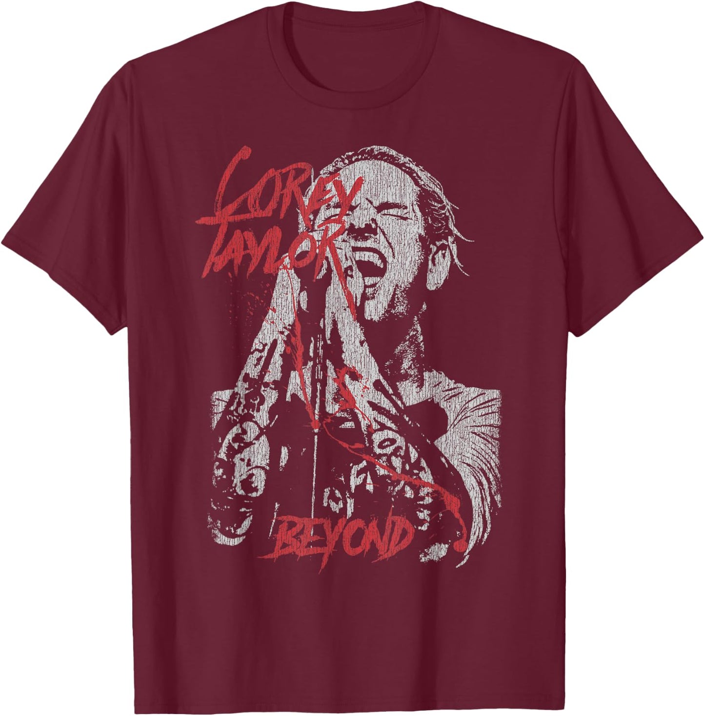 Control Industry - Corey Taylor Black Graphic - Small - Short Sleeve - - Modern - Music - Novelty - Women's - Lightweight - Non-Stretchable - Cotton 65%, Polyester 35% T-Shirt - T-Shirt | Maroon