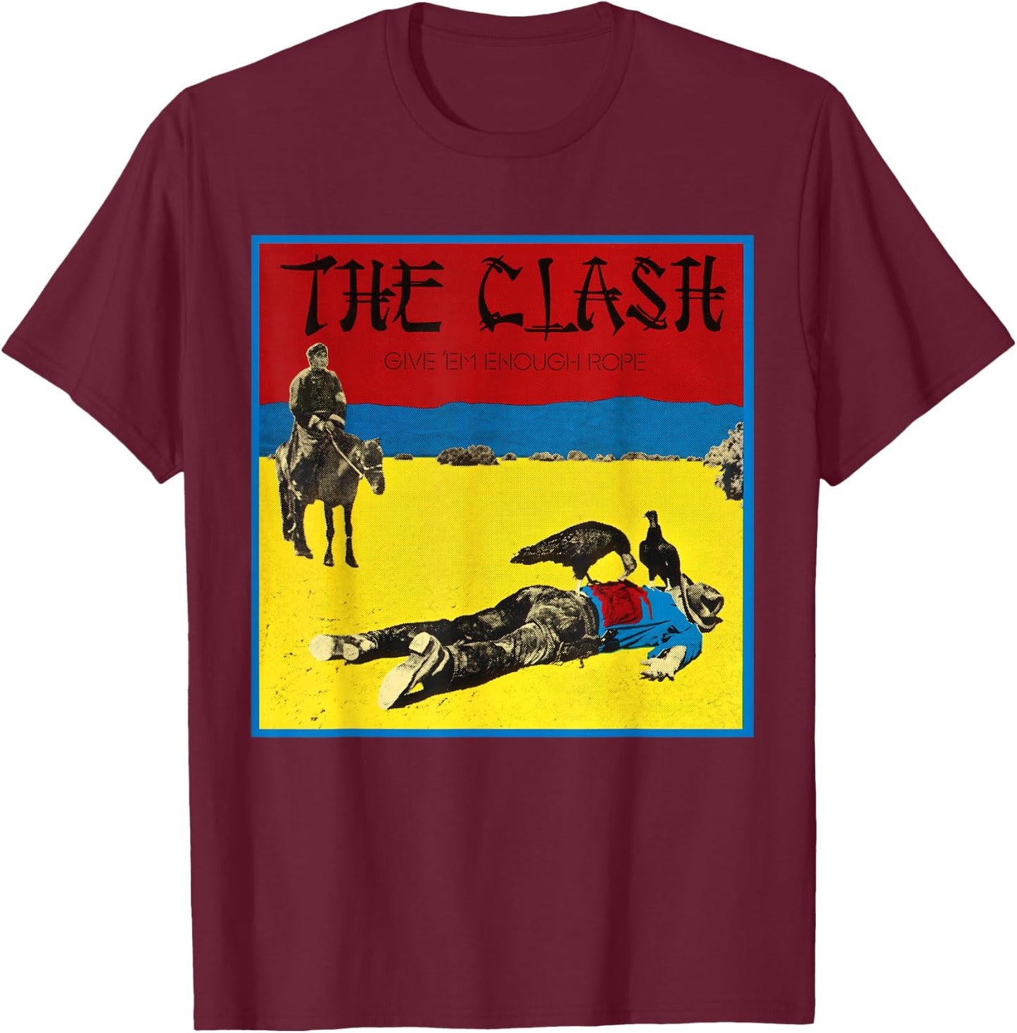 The Clash - Give 'Em Enough Rope T-Shirt - T-Shirt | Maroon