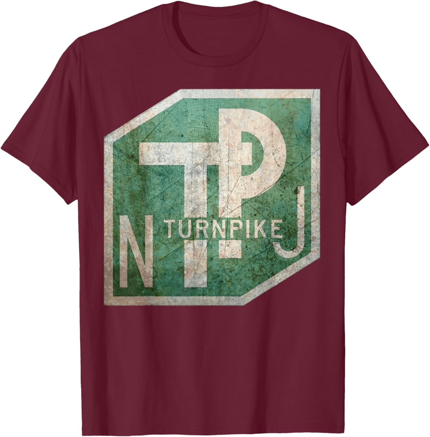NJ Turnpike NJ Locals Visitors New Jersey Garden State T-Shirt - T-Shirt | Maroon