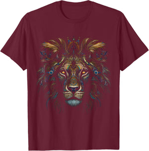 Lion Artwork - Fantasy Animal Art Lion T-Shirt - T-Shirt | Maroon