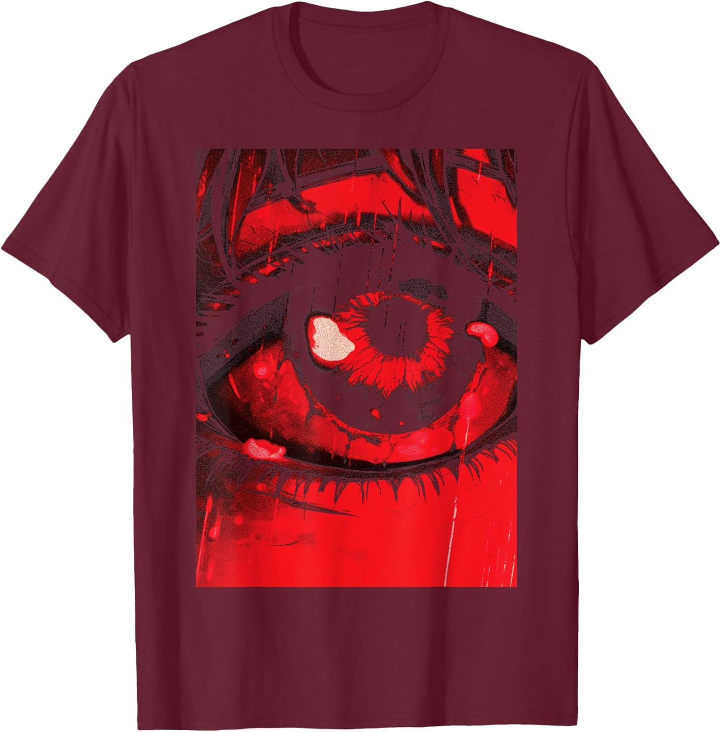 Dark Grunge Eyeball Horror Goth Occult Aesthetic Girl Eye T-Shirt - T-Shirt | Maroon