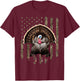 Turkey Hunting Graphic American Flag Tree Camouflage T-Shirt - T-Shirt | Maroon