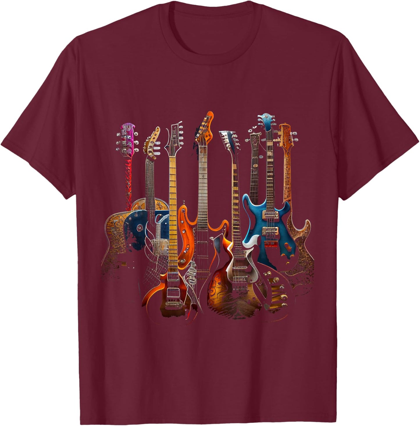 Guitars Guitarists Gift T-Shirt - T-Shirt | Maroon