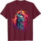 Halloween Zombie Unicorn Skull Colorful Halloween Graphic T-Shirt - T-Shirt | Maroon