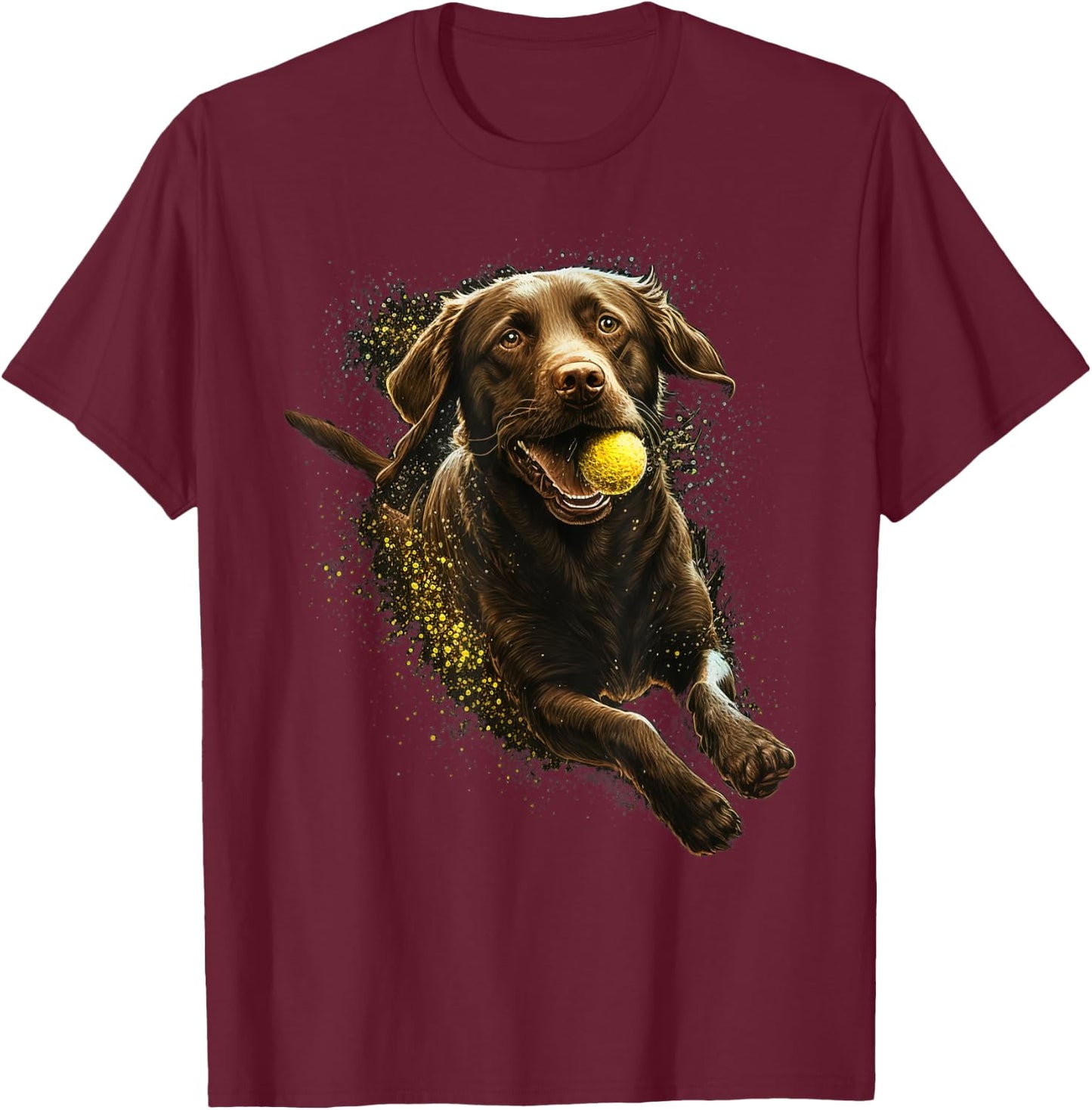 Cute brown Labrador Dog on brown Labrador Retriever Lover Women Kids T-Shirt - T-Shirt | Maroon
