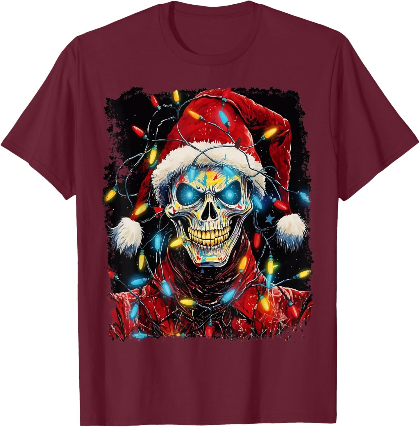 Pop Art Halloween Design Strawman Scarecrow Christmas Horror T-Shirt - T-Shirt | Maroon