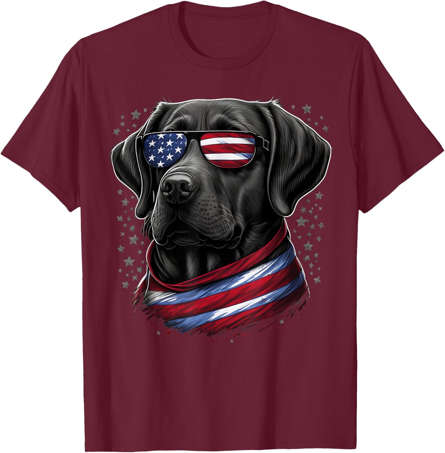 USA 4th Of July Patriotic American Labrador Retriever Kids Men T-Shirt - T-Shirt | Maroon