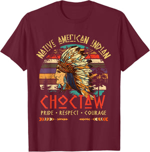 Choctaw Native American Indian Pride Indigenous Tribe T-Shirt - T-Shirt | Maroon