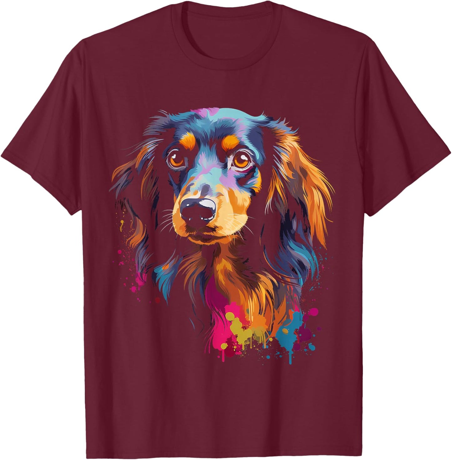 Long hair dachshund Dachshund puppy dog T-Shirt - T-Shirt | Maroon