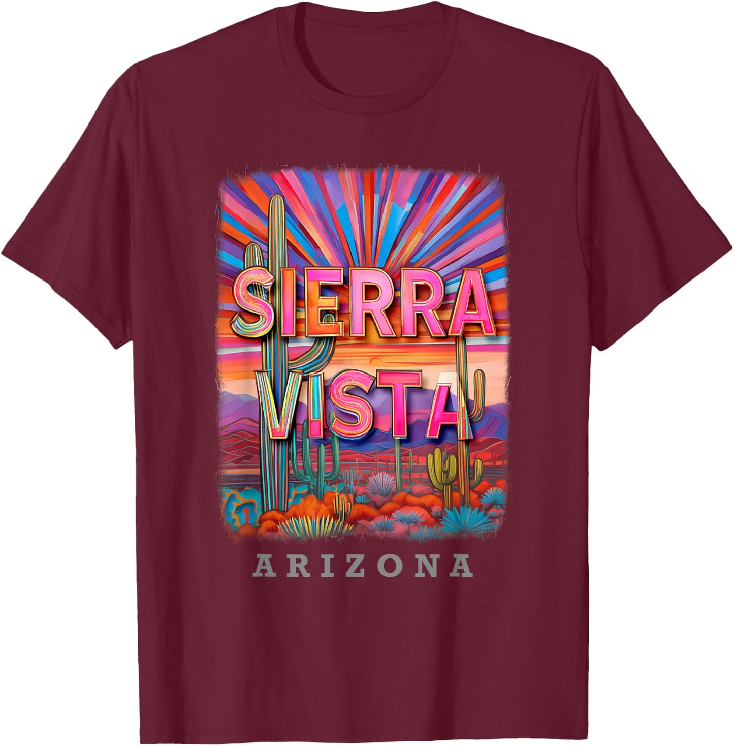 Sierra Vista Arizona AZ Sunset Splendor SD420 T-Shirt - T-Shirt | Maroon