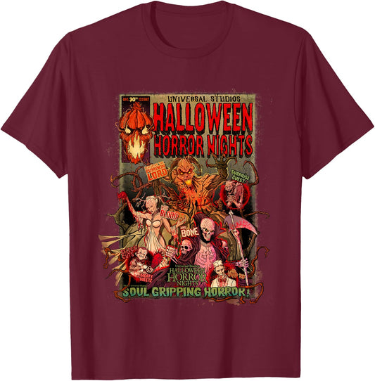 Halloween Horror Nights HHN The Pumpkin Lord Comic T-Shirt - T-Shirt | Maroon