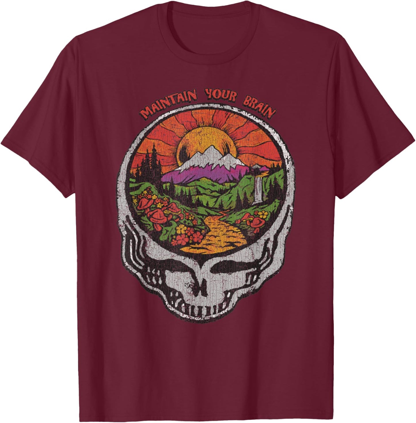 Vintage Feed Your Head 1986 Skull Earth Summer Of Love Men Women T-Shirt - T-Shirt | Maroon