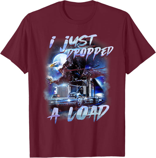 Funny Trucker Gifts Men Husband Semi Trailer Truck Driver T-Shirt - T-Shirt | Maroon