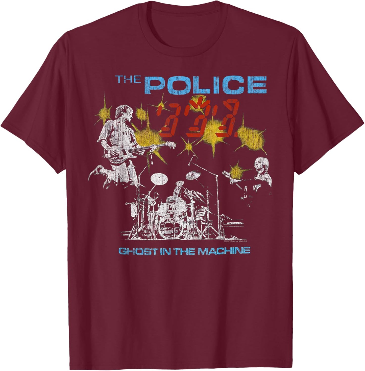 The Police Rock Music Band Ghost In The Machine T-Shirt - T-Shirt | Maroon
