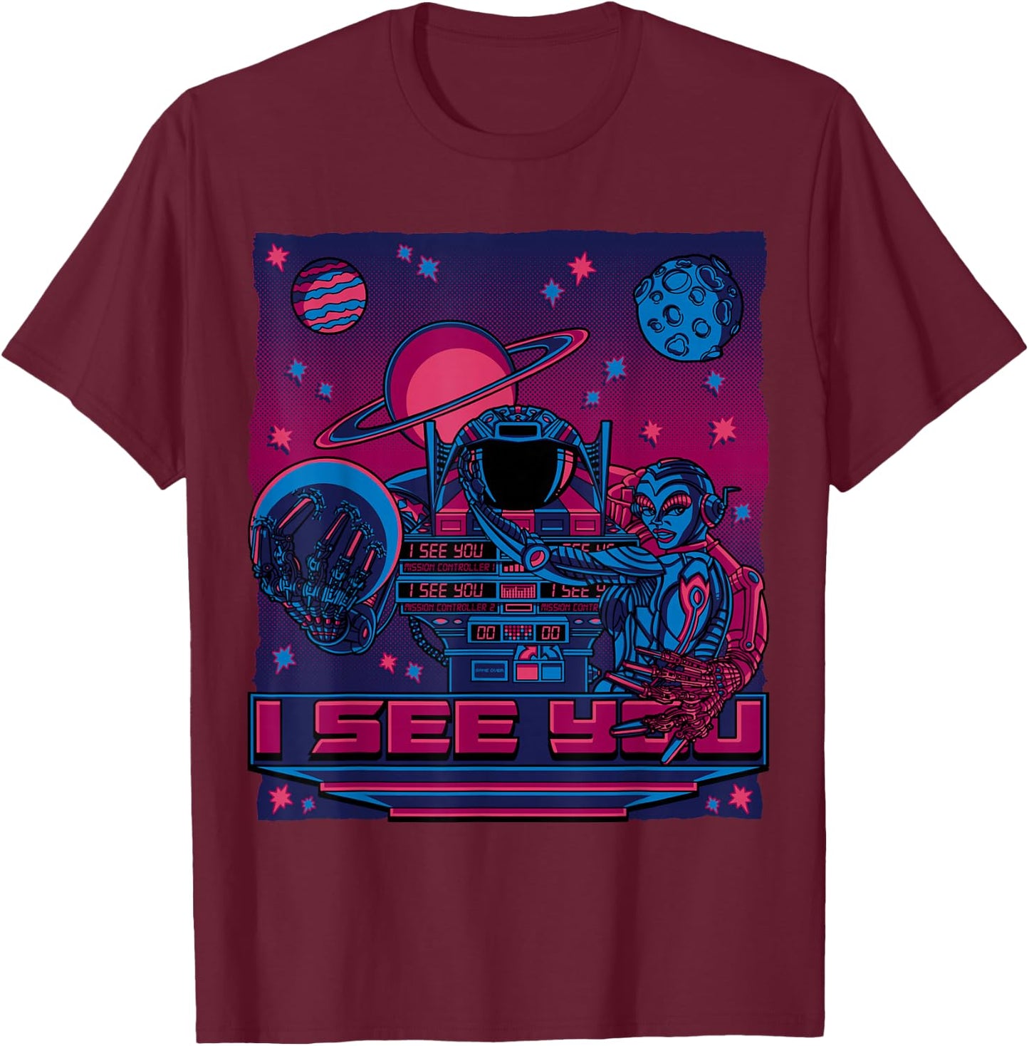 Pinbot Pinball T-Shirt - T-Shirt | Maroon