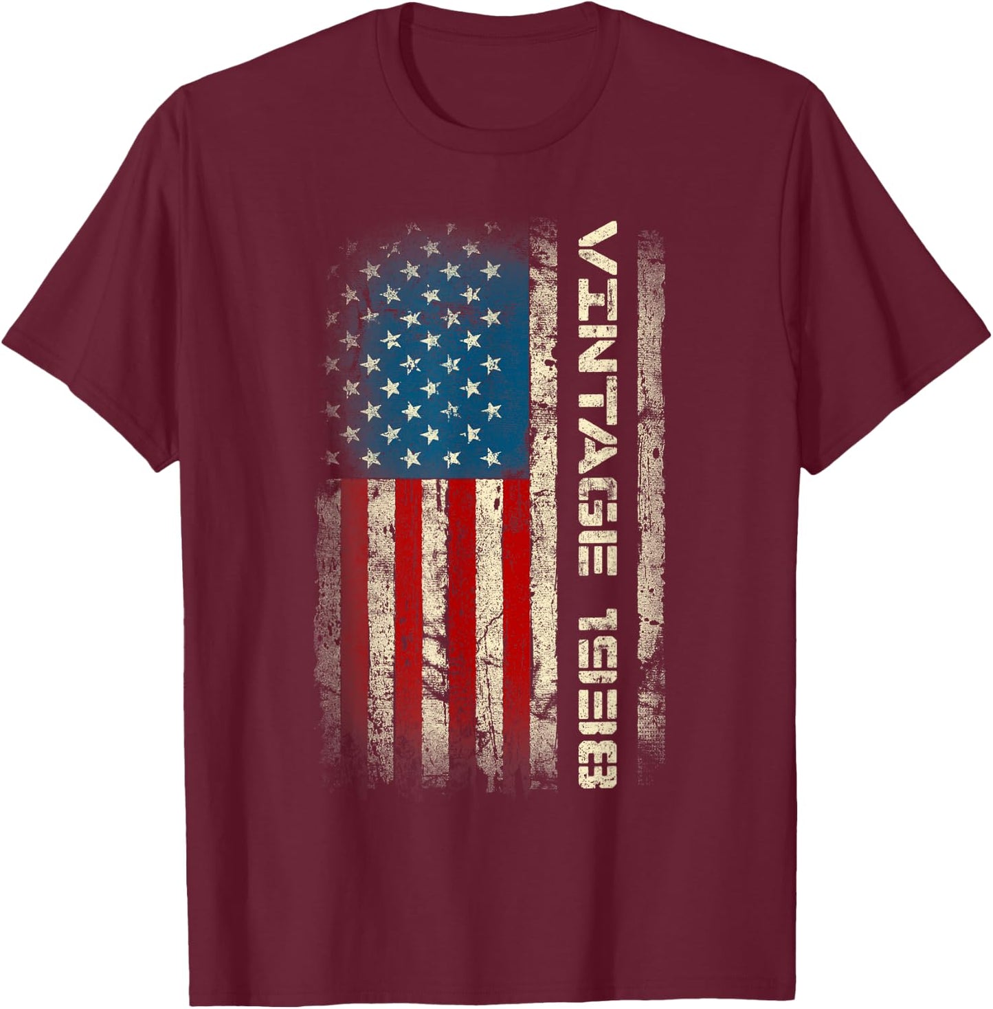 Retro 1938 85th Birthday 85 Years Old US Flag T-Shirt - T-Shirt | Maroon