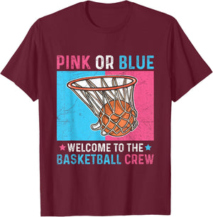 Gender Reveal Basketball Design for a Basketball Player T-Shirt - T-Shirt | Maroon