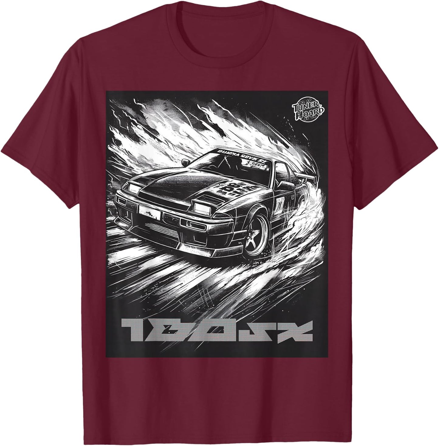 JDM 180sx Cool Drift Car 240sx Manga S13 Silvia Coupe Type X T-Shirt - T-Shirt | Maroon