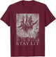 Occult Stay Lit Satan Devil Hell Unholy Antichrist Witch T-Shirt - T-Shirt | Maroon
