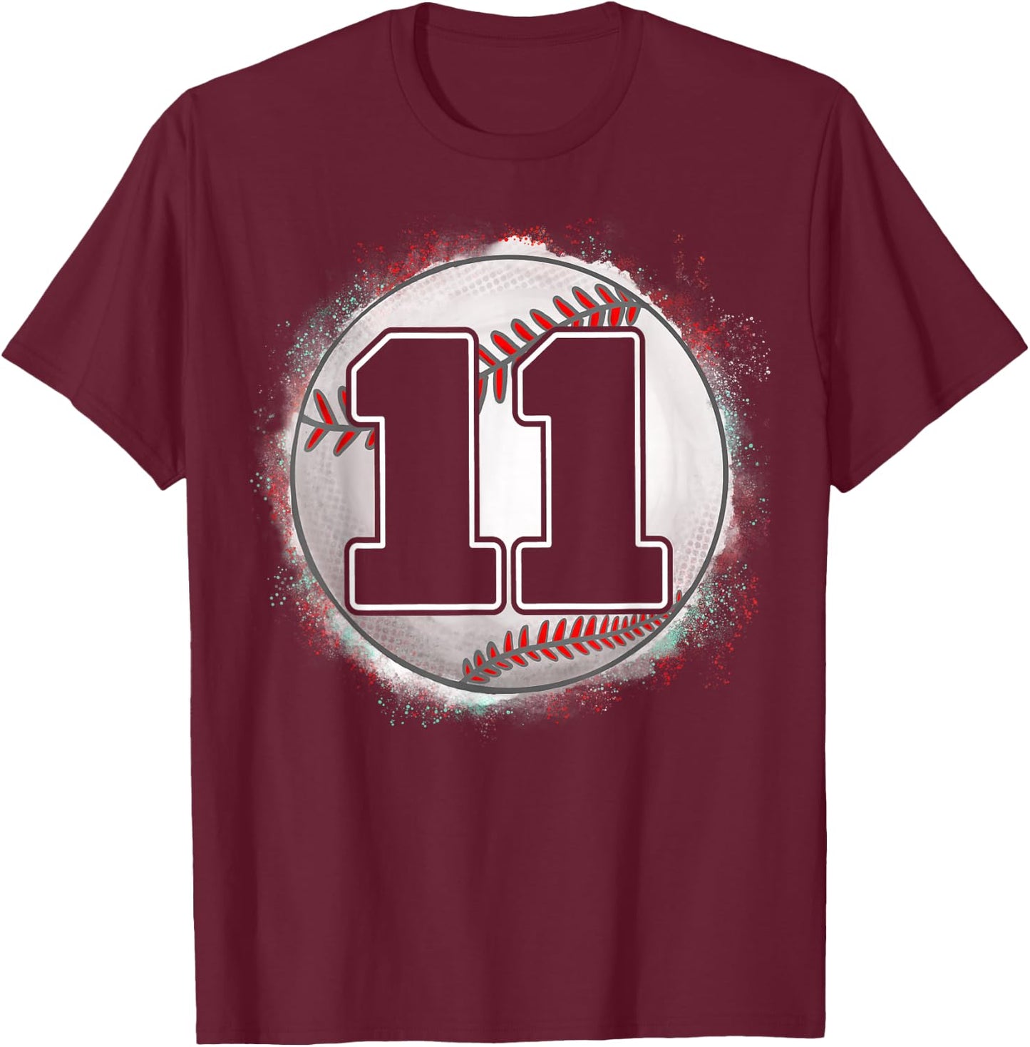 Birthday Boy 11 Baseball 11th Birthday Baseball Player T-Shirt - T-Shirt | Maroon