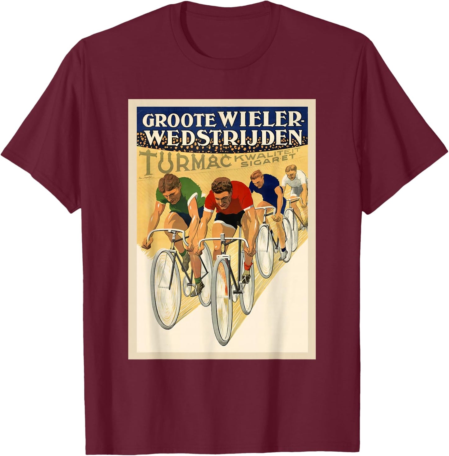 Bicycle Cycling Race Retro Vintage Racing Sports T-Shirt - T-Shirt | Maroon