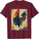 Rooster Male Chickens Awesome Cock Vintage T-Shirt - T-Shirt | Maroon