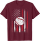 Vintage American Flag Baseball Team Boys Girls Women T-Shirt - T-Shirt | Maroon