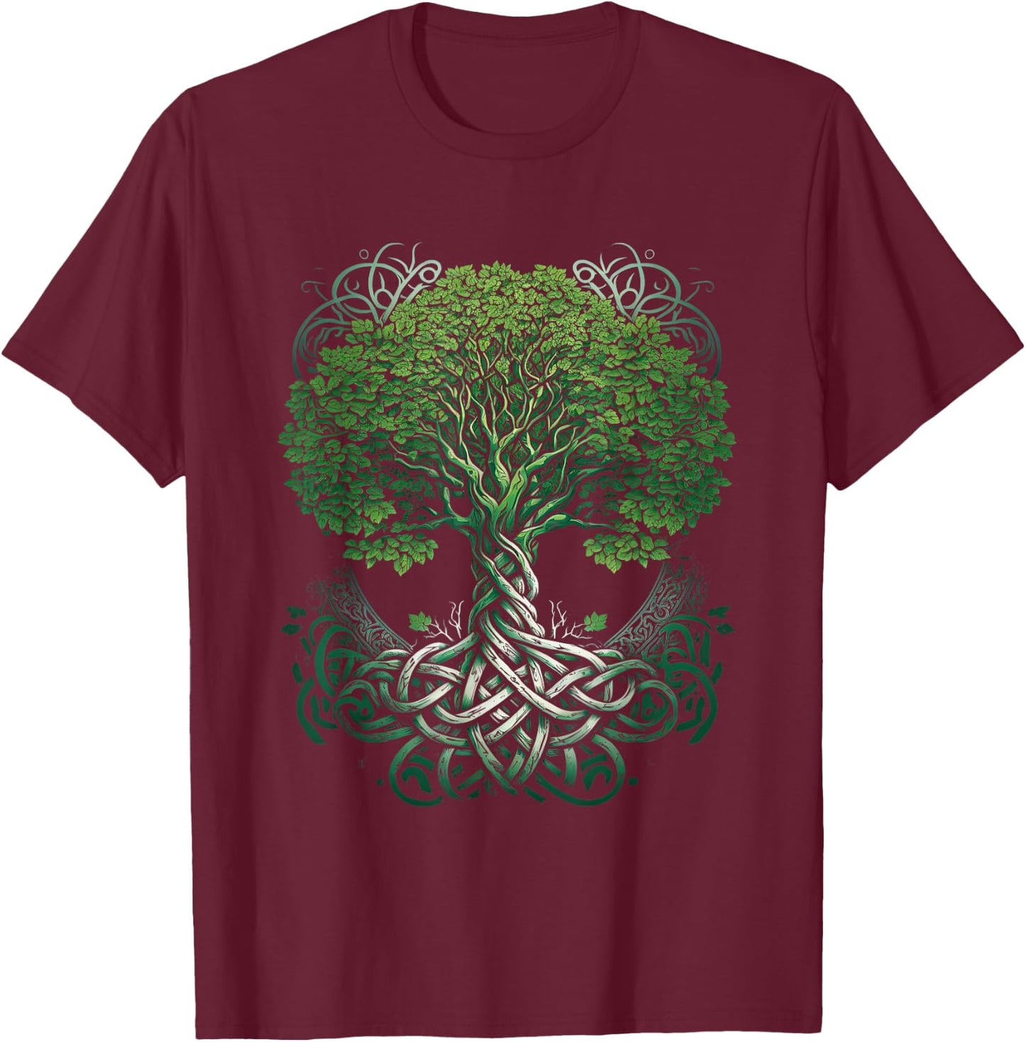 Tree of Life Viking Midgard Thor Walhalla T-Shirt - T-Shirt | Maroon