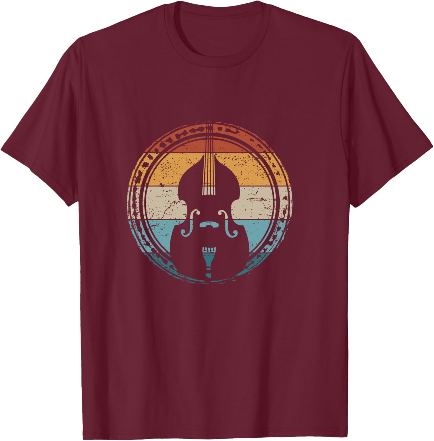 Contrabass Orchestra Upright Bass Retro Double Bass T-Shirt - T-Shirt | Maroon