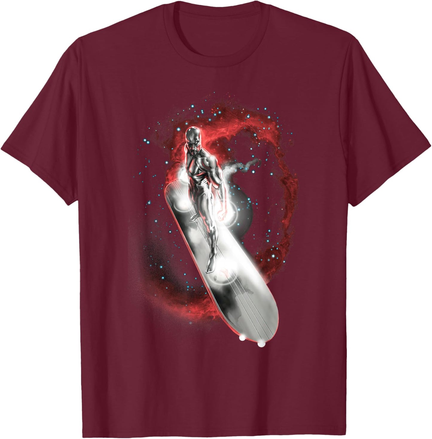 Marvel Fantastic Four Silver Surfer Epic Galaxy Portrait T-Shirt - T-Shirt | Maroon