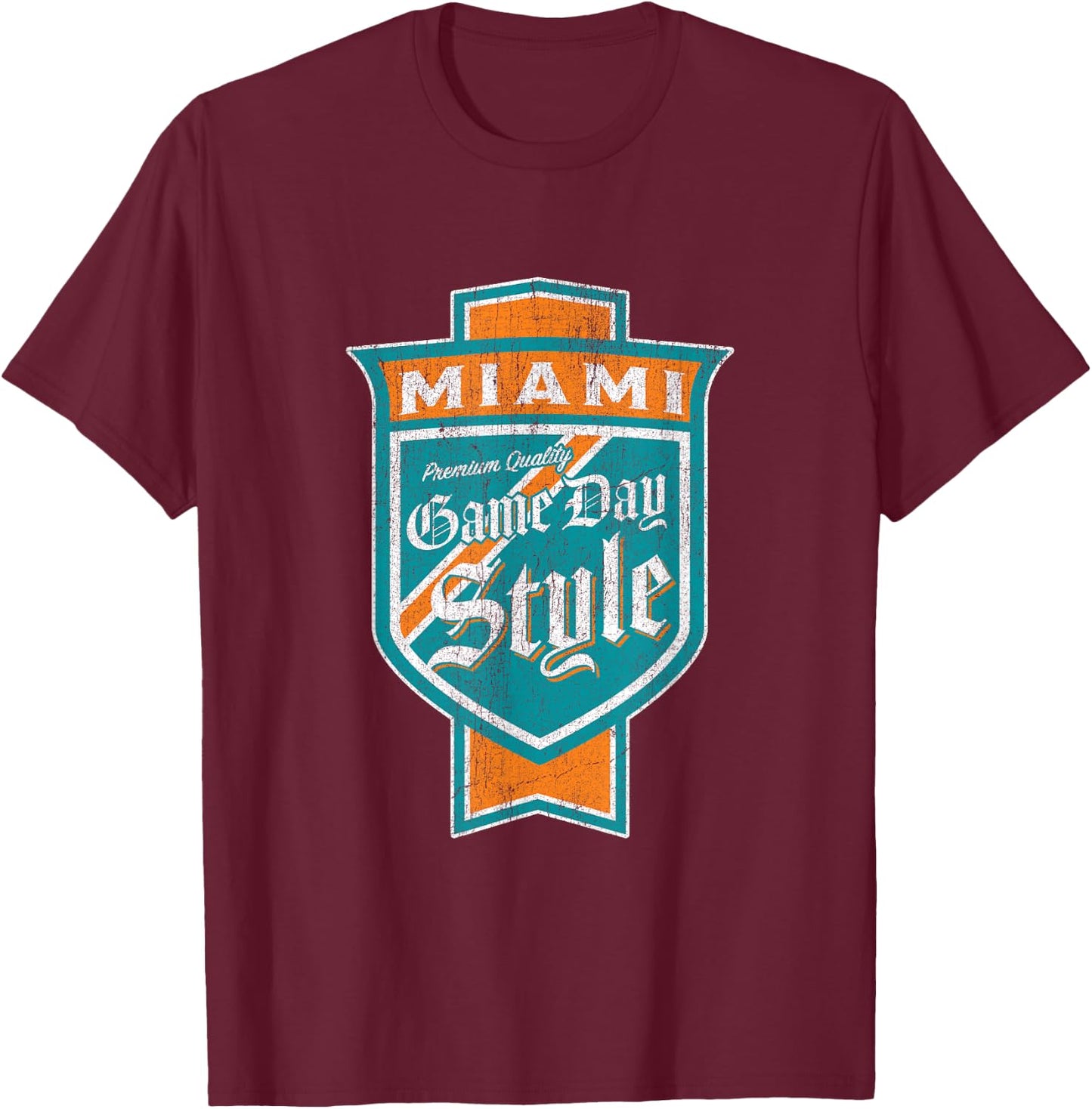 Faded Miami Beer Label - Miami-Dade County Pride T-Shirt - T-Shirt | Maroon
