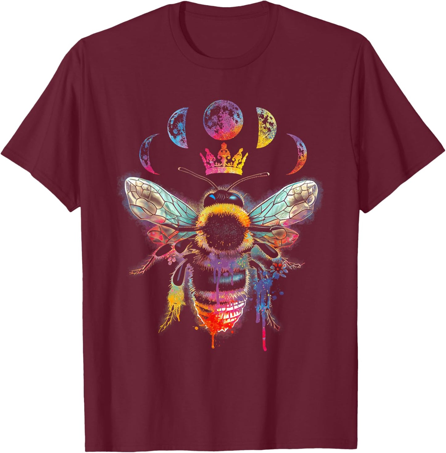 Beekeeping Animal Queen-Bee Nature Insect Bee Tie Dye T-Shirt - T-Shirt | Maroon