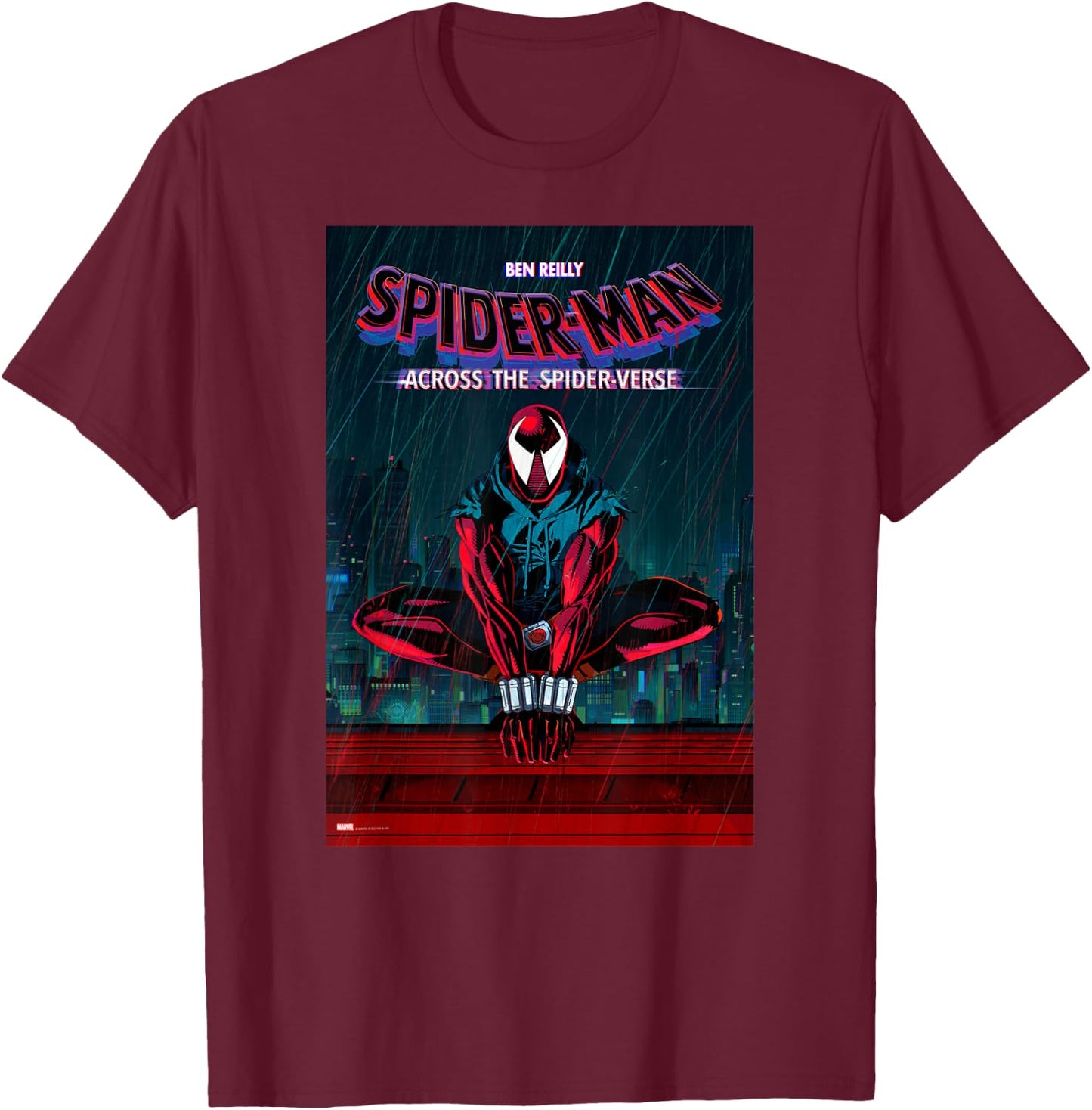 Marvel Spider-Man: Across the Spider-Verse Ben Reilly Poster T-Shirt - T-Shirt | Maroon