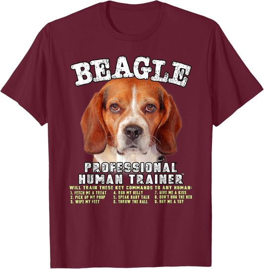 Beagle Professional Human Trainer T-Shirt - T-Shirt | Maroon