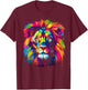 Rainbow Lion Shirt Men Women Boys Girls T-Shirt - T-Shirt | Maroon