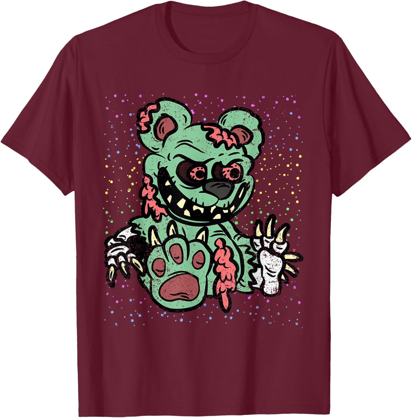 Zombie Teddy Bear Halloween Costume Scary Spooky Monster T-Shirt - T-Shirt | Maroon