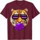 Purple bubble Gum tiger Stripe Cute Tiger face women T-Shirt - T-Shirt | Maroon