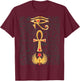 Eye of Horus Cross Ankh Scarab Hieroglyphs Ancient Egypt T-Shirt - T-Shirt | Maroon