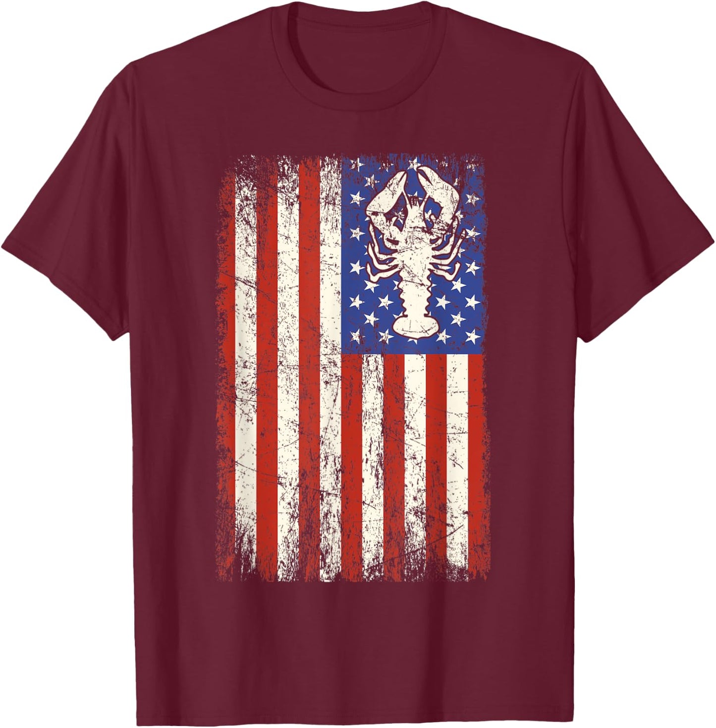 Crawfish Boil USA Flag American Crayfish Crew Festival Men T-Shirt - T-Shirt | Maroon