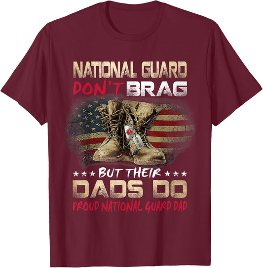National Guard Graduation Proud National Guard Dad T-Shirt - T-Shirt | Maroon