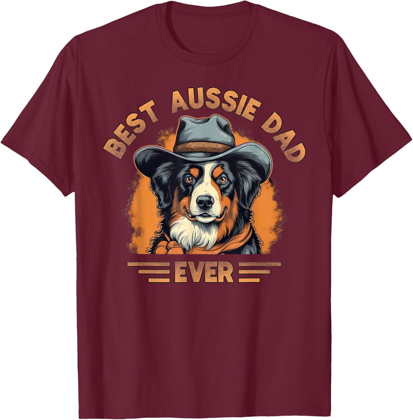 Aussie DAD Australian Shepherd T-Shirt - T-Shirt | Maroon